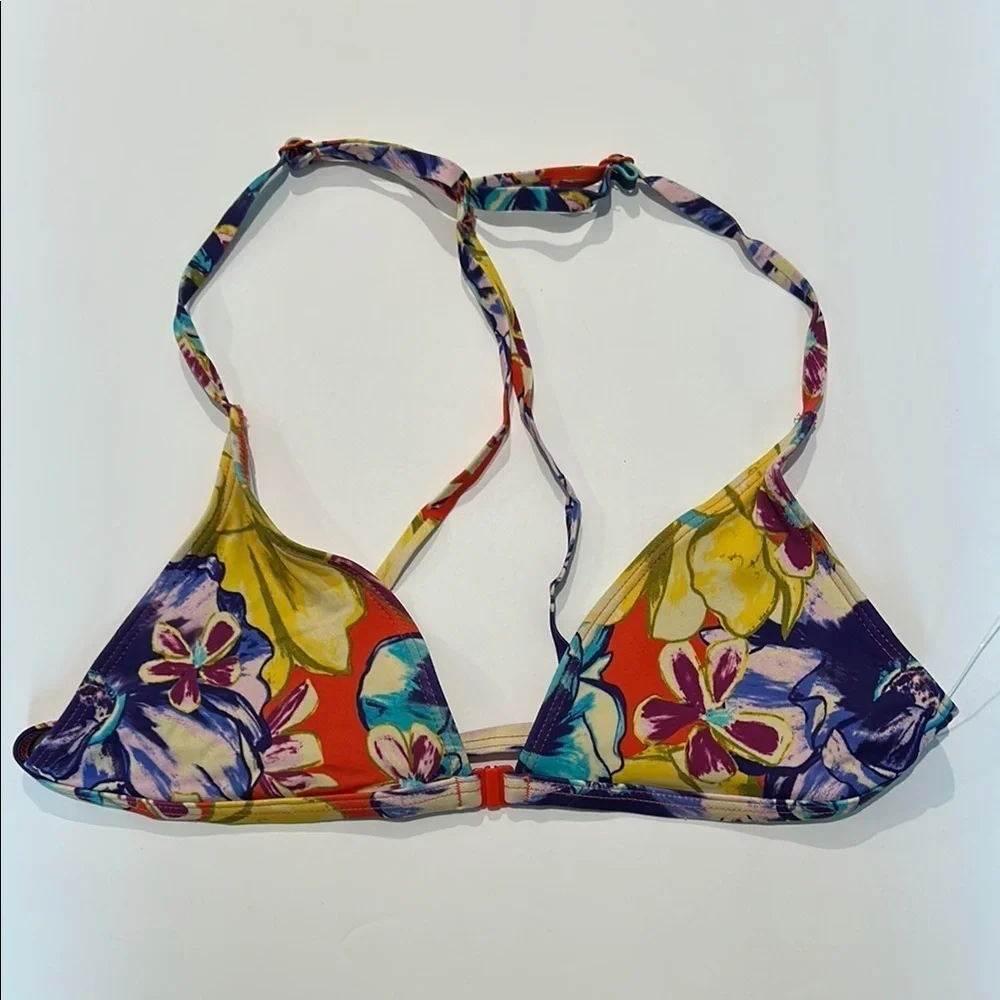 Anthropologie Out From Under size small floral triangle bikini swim top